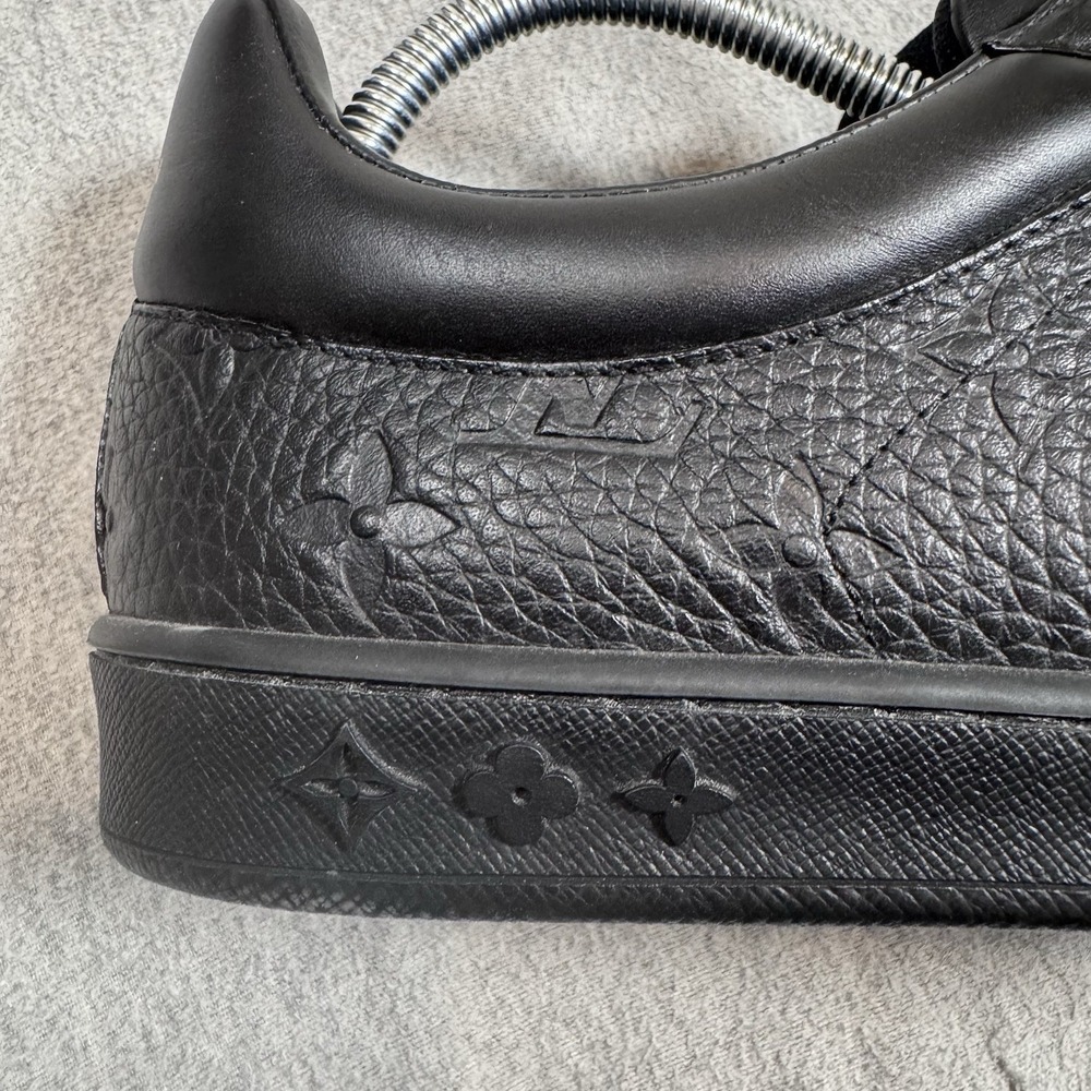 LOUIS VUITTON Luxembourg Monogram Shoes Black Mens Size US 9.5 Sneakers - Picture 8 of 16